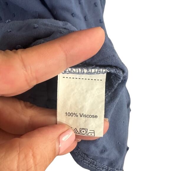 Shein Blue Sleeveless Tied String Flowy Dotted Mini Dress Women Sz XS - Picture 7 of 9